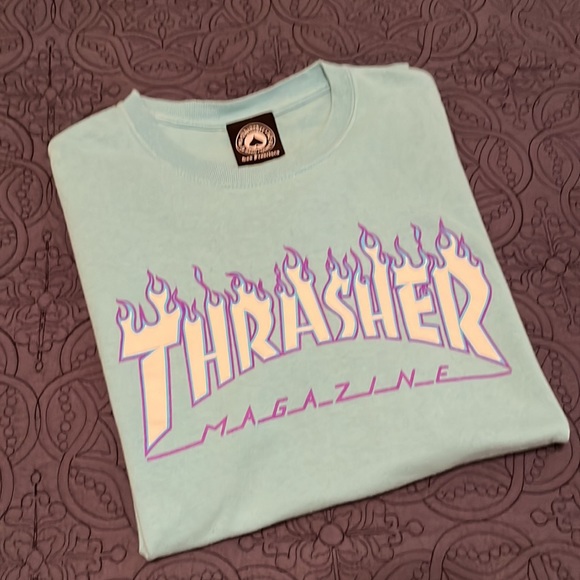 Thrasher Tops Thrasher Magazine Light Blue Tshirt Size M